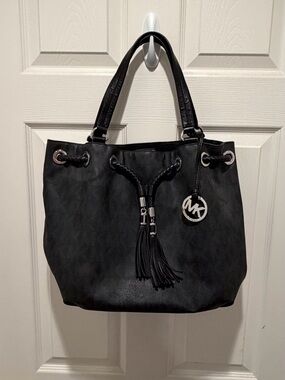 Michael Kors Black Tassel Logo Tote